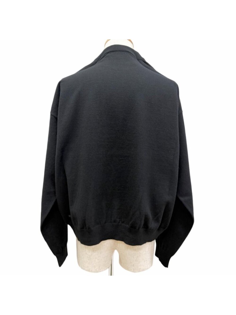 Balenciaga BB Logo Embroidery Crew Neck Oversize Sweater Black - Picture 5 of 10